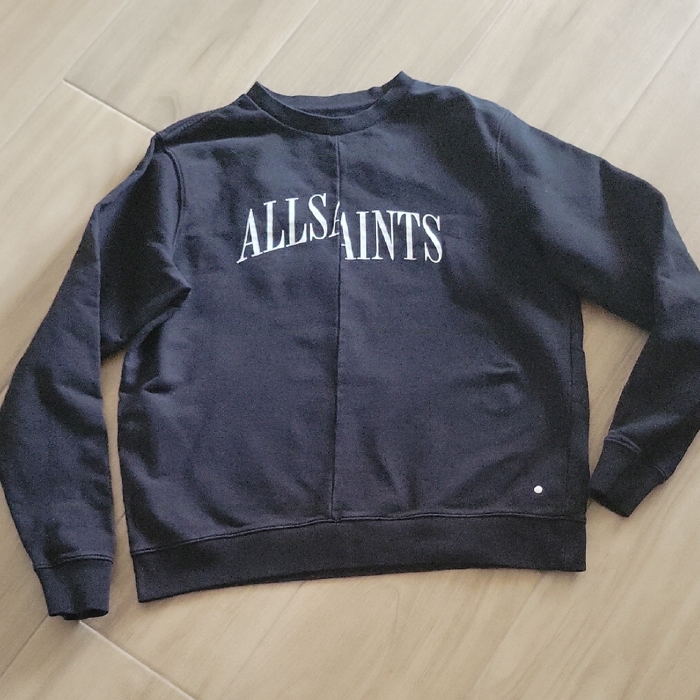 All Saints Black Crewneck Sweater